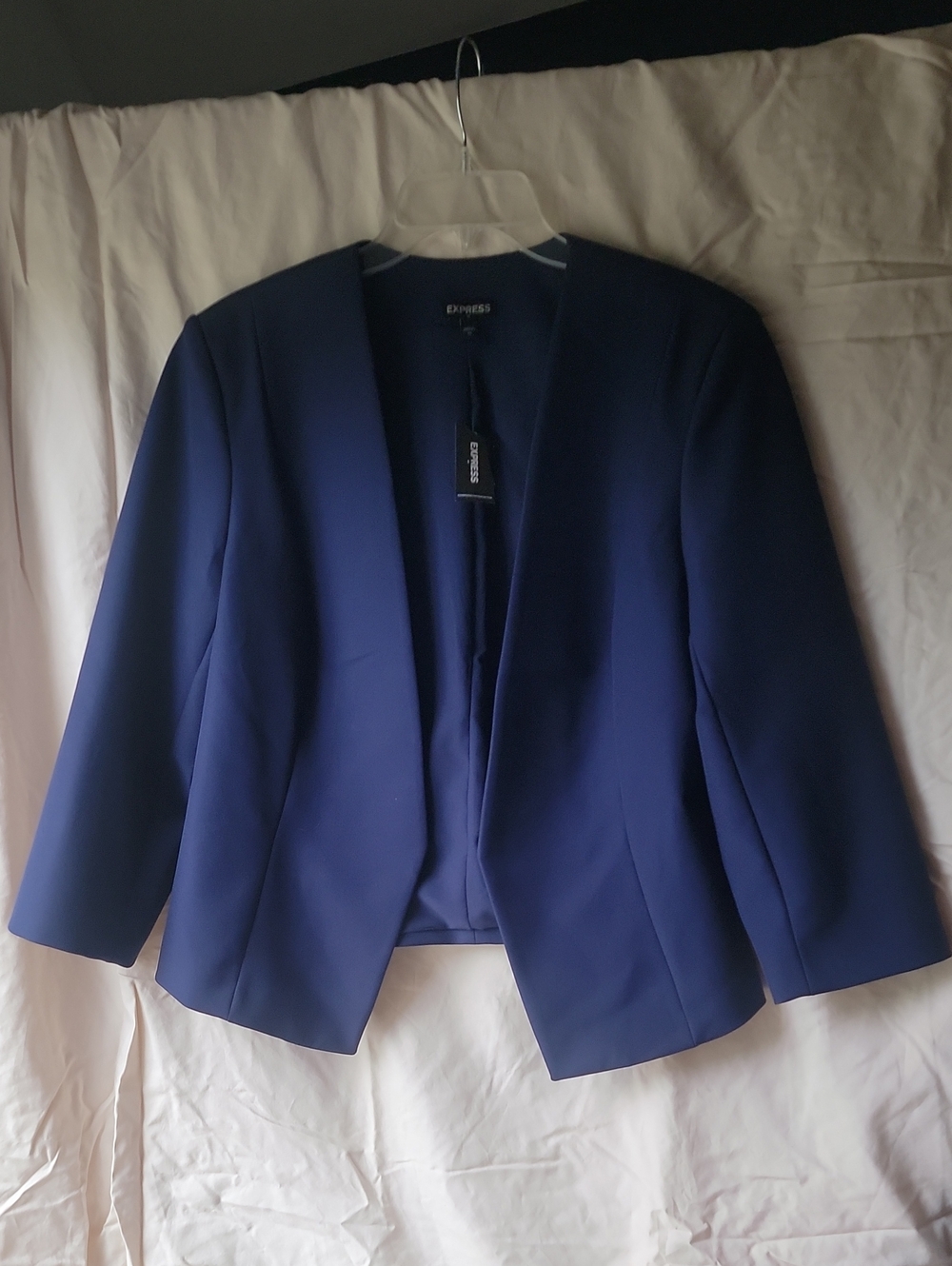 Express Navy Open-Front Blazer - Picture 3 of 4